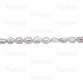 1113-0263-03 - Perle d'Eau Douce Bille Patate (approx. 7x9mm) Argent-Gris Trou 0.5mm Corde 13 pouces (approx. 35pcs) 1113-0263-03,montreal, quebec, canada, beads, wholesale