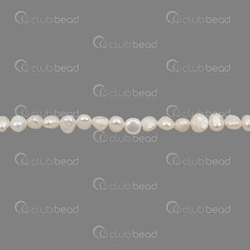 1113-0267 - Perle d'Eau Douce Patate (approx. 5x6mm) Blanc Eclat Naturel Trou 0.5mm Corde 13.5 pouces 1113-0267,Billes,montreal, quebec, canada, beads, wholesale