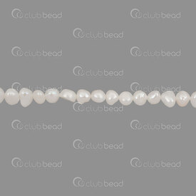 1113-0269-021 - Perle d'Eau Douce Bille Patate Plat 5x6-7mm Blanc Trou 0.5mm Corde de 15 Pouces 1113-0269-021,Billes,montreal, quebec, canada, beads, wholesale