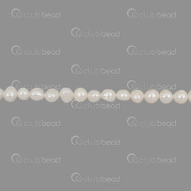 1113-0270-021 - Fresh Water Pearl Bead Potato 6x7-8mm White no curve 0.5mm Hole 15" String 1113-0270-021,Beads,montreal, quebec, canada, beads, wholesale