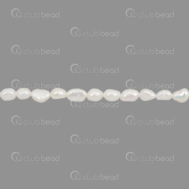 1113-0273-WH - Fresh Water Pearl Bead Potato 6-7x5mm White 0.5mm Hole 13\" String 1113-0273-WH,Beads,montreal, quebec, canada, beads, wholesale