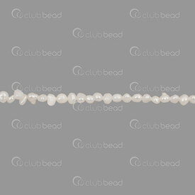 1113-0275-WH - Bille de Perle d'Eau Douce Patate 3x3-4mm Blanc Eclat Naturel Trou 0.5mm Corde 15 Pouces 1113-0275-WH,montreal, quebec, canada, beads, wholesale