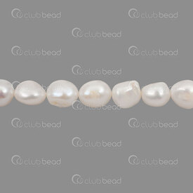 1113-0291 - Fresh Water Pearl Bead Baroque 11-12mm White 0.5mm hole 13" string 1113-0291,baroque,montreal, quebec, canada, beads, wholesale