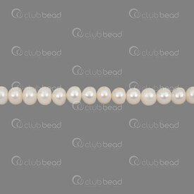 1113-0299-05 - Fresh Water Pearl Bead Spacer (approx.6x8mm) White 0.5mm Hole 13" String 1113-0299-05,Beads,montreal, quebec, canada, beads, wholesale