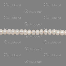 1113-0299-09 - Fresh Water Pearl Bead Spacer (approx.4.5x6.5mm) White 0.5mm hole 13.5" String  !LIMITED QUANTITY! 1113-0299-09,perle spacer,montreal, quebec, canada, beads, wholesale