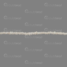 1113-0299-141.5 - Perle d'Eau Douce Bille Separateur 1.5x2.5-3mm Blanc Trou Centre 0.5mm Blanc Corde 14po 1113-0299-141.5,1113,montreal, quebec, canada, beads, wholesale