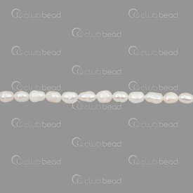 1113-0307 - Perle d'Eau Douce Bille Grain Riz 4.5-6mm blanc Corde 13 pouces 1113-0307,Billes,montreal, quebec, canada, beads, wholesale