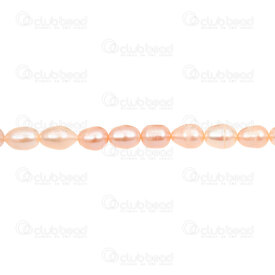 1113-0313-03 - Fresh Water Pearl Bead Rice shape 9x7mm Pink 0.5mm hole 13" String 1113-0313-03,Beads,montreal, quebec, canada, beads, wholesale