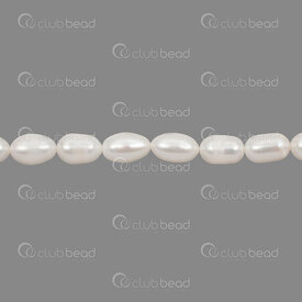 1113-0315 - Fresh Water Pearl Bead Rice shape 12x8mm White 0.5mm hole 15" string 1113-0315,Beads,montreal, quebec, canada, beads, wholesale