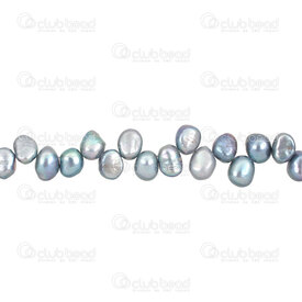 1113-0350-01 - Fresh Water Pearl Water drop 5-10mm grey blue 30/70 hole 13" String 1113-0350-01,montreal, quebec, canada, beads, wholesale