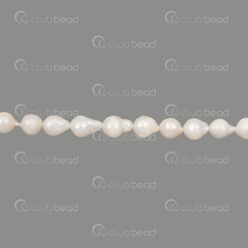 1113-0351-07WH - Freshwater Pearl Bead Drop shape 7-8x6.5mm White Natural Shine 0.5mm hole 13in String !LIMITED QUANTITY! 1113-0351-07WH,montreal, quebec, canada, beads, wholesale