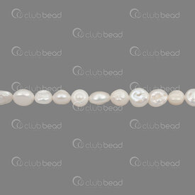 1113-0360-01WH - Fresh Water Pearl Bead Petal Shape 8-9x7mm White 0.5mm hole 13.5" String Chine 1113-0360-01WH,Beads,montreal, quebec, canada, beads, wholesale