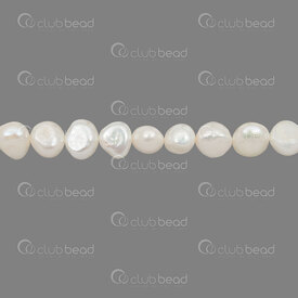 1113-0422-01 - Perle d'Eau Douce Bille 9-10mm Blanc Baroque Trou 0.5mm Corde de 13 pouces (approx.40pcs) 1113-0422-01,Billes,Perles pour bijoux,D'eau douce,montreal, quebec, canada, beads, wholesale