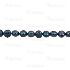 1113-0422-03PCK - Fresh Water Pearl Bead Baroque 8.5x9-9.5mm Peacock 0.5mm hole 13\" String (approx.40pcs) 1113-0422-03PCK,paon,montreal, quebec, canada, beads, wholesale