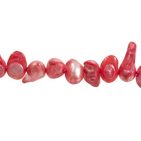 *A-1113-0463 - Fresh Water Pearl Bead Free Form 13X7MM - 10X6MM Fuchsia 16'' String *A-1113-0463,montreal, quebec, canada, beads, wholesale