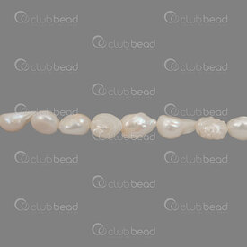 1113-0651-WH - Fresh Water Pearl Bead Irregular Baroque 10-13x9mm Blanc 0.5mm hole 13\" String 1113-0651-WH,perles eau douce,montreal, quebec, canada, beads, wholesale