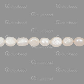 1113-0655-WH - Perle d'Eau Douce Bille Baroque 10x8.5-9mm Eclat Naturel Blanc Trou 0.5mm Corde 13po !QUANTITE LIMITEE! 1113-0655-WH,400,montreal, quebec, canada, beads, wholesale