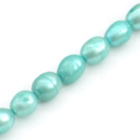 *A-1113-0700-11 - Fresh Water Pearl Bead Rice 10X6MM Mint 16'' String *A-1113-0700-11,montreal, quebec, canada, beads, wholesale