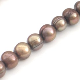 A-1113-0701-17 - Fresh Water Pearl Bead Rice 10X6MM Topaz Side Drilled 16'' String A-1113-0701-17,montreal, quebec, canada, beads, wholesale