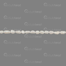 1113-0707-WH - Perle d'Eau Douce Bille grain de Riz approx. 4x3mm forme Irreguliere Eclat Naturel Blanc Trou 0.5mm Corde 13po 1113-0707-WH,Fresh Water,montreal, quebec, canada, beads, wholesale