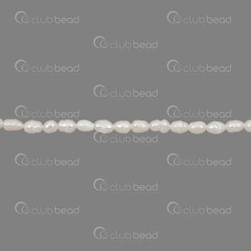 1113-0709-WH - Perle d'Eau Douce Bille grain de Riz approx. 5x4mm Blanc Trou 0.5mm Corde 13po 1113-0709-WH,Fresh Water,montreal, quebec, canada, beads, wholesale