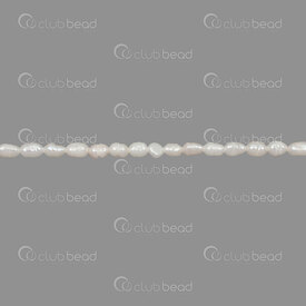 1113-0717-WH - Perle d'Eau Douce Bille grain de Riz 4.5x3-3.5mm Eclat Naturel Blanc Trou 0.5mm Corde 13po !QUANTITE LIMITEE! 1113-0717-WH,String,montreal, quebec, canada, beads, wholesale
