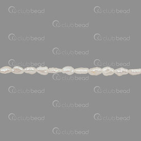 1113-0723-WH - Freshwater Pearl Bead Rice 5.5-6x4mm White Natural Shine 0.5mm hole 13in String !LIMITED QUANTITY! 1113-0723-WH,montreal, quebec, canada, beads, wholesale