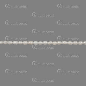 1113-0725-WH - Perle d'Eau Douce Bille grain de Riz 3.5-4x3mm Eclat Naturel Blanc Trou 0.5mm Corde 13po !QUANTITE LIMITEE! 1113-0725-WH,Perle c,montreal, quebec, canada, beads, wholesale