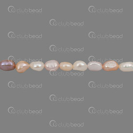 1113-0801-MIX - Fresh Water Pearl Bead Potato approx. 8x7mm Mix White-Pink-Silver 0.5mm hole 14" String 1113-0801-MIX,perle patate,montreal, quebec, canada, beads, wholesale