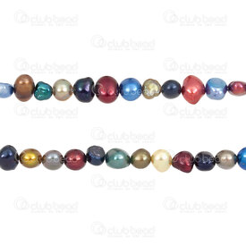 1113-0805-MIX - Perle d'Eau Douce Bille Patate Plat 5x6-7mm Couleur Mix Trou 0.5mm Corde 13po 1113-0805-MIX,1113-0,montreal, quebec, canada, beads, wholesale