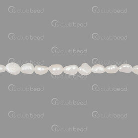 1113-0806-7WH - Perle d'Eau Douce Bille Patate Plat 7.5-8x7mm Blanc Trou 0.5mm Corde 13po !QUANTITE LIMITEE! 1113-0806-7WH,6000,montreal, quebec, canada, beads, wholesale