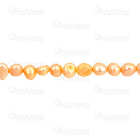 1113-9050-11 - Perle d’Eau Douce Bille Grosse Forme Libre Orange Pâle 5-8mm 1 Corde 1113-9050-11,1113-9050,montreal, quebec, canada, beads, wholesale