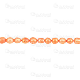 1113-9050-15 - Perle d’Eau Douce Forme Patate Orange 5-10mm 1 Corde 1113-9050-15,montreal, quebec, canada, beads, wholesale