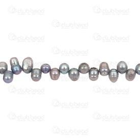 1113-9050-21 - Perle d’Eau Douce Bille Grosse Forme Libre Paon-Argent approx. 6x9mm 1 Corde 1113-9050-21,1113-9050,montreal, quebec, canada, beads, wholesale
