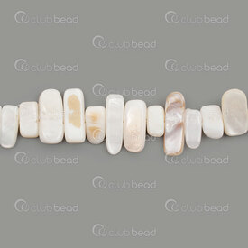 1114-0080-01 - Mother Of Pearl Bead Irregular Teeth Shape (approx. 8x15mm) Natural 15.5" String 1114-0080-01,Beads,Shell,Mother of pearl,montreal, quebec, canada, beads, wholesale