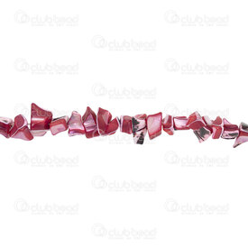 1114-0144-03 - Mother of Pearl Bead Chips App. 6x10mm Fushia Dyed 0.8mm Hole 15" String 1114-0144-03,nacre,montreal, quebec, canada, beads, wholesale