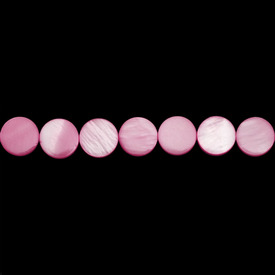 *1114-0622-13 - Lake Shell Bead Coin 10MM Light Fuchsia 16'' String *1114-0622-13,montreal, quebec, canada, beads, wholesale