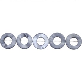 *A-1114-0653 - Lake Shell Bead Round Donut 25MM Silver Grey 16'' String *A-1114-0653,Beads,25MM,Bead,Natural,Lake Shell,25MM,Round,Round,Donut,Grey,Grey,Silver,China,16'' String,montreal, quebec, canada, beads, wholesale
