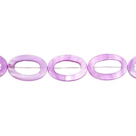 *1114-0695-07 - Bille de Coquillage Oval 20X30MM Violet Pâle Corde de 16 Pouces *1114-0695-07,montreal, quebec, canada, beads, wholesale