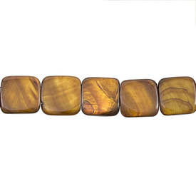 1114-0779 - Lake Shell Bead Square 20MM Bronze 2 Holes 16'' String 1114-0779,Beads,Shell,20MM,Bead,Natural,Lake Shell,20MM,Square,Square,Brown,Bronze,2 Holes,China,16'' String,montreal, quebec, canada, beads, wholesale