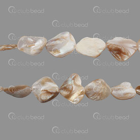 1114-0941 - Mother Of Pearl Bead Free Form App. 20x18mm Natural 0.8mm Hole 13'' String (app15pcs) 1114-0941,Beads,Shell,Mother of pearl,Bead,Natural,Mother Of Pearl,App. 20x18mm,Free Form,Free Form,Beige,Natural,0.8mm Hole,China,13'' String (app15pcs),montreal, quebec, canada, beads, wholesale