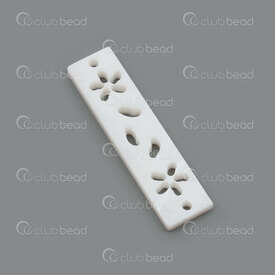 1114-0991-01 - Mother of Pearl Link 30x7x2mm Flower and Falling Leaf 1mm hole 2pcs 1114-0991-01,1114-099,montreal, quebec, canada, beads, wholesale