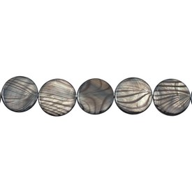 *1114-1102-03 - Fresh Water Shell Bead Round With Stripes 25MM Grey 16'' String *1114-1102-03,Beads,Shell,Animal Pattern,Bead,Natural,Fresh Water Shell,25MM,Round,Round,With Stripes,Grey,Grey,China,16'' String,montreal, quebec, canada, beads, wholesale