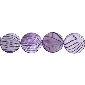 *1114-1102-05 - Fresh Water Shell Bead Round With Stripes 25MM Purple 16'' String *1114-1102-05,Beads,Shell,Animal Pattern,Bead,Natural,Fresh Water Shell,25MM,Round,Round,With Stripes,Mauve,Purple,China,Dollar Bead,montreal, quebec, canada, beads, wholesale
