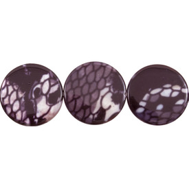 *1114-1103-19 - Fresh Water Shell Bead Round 20MM Snake Purple 16'' String *1114-1103-19,montreal, quebec, canada, beads, wholesale