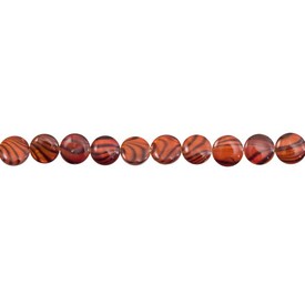 *1114-1104-01 - Fresh Water Shell Bead Round With Stripes 10MM Hyacinth 16'' String *1114-1104-01,10mm,Bead,Natural,Fresh Water Shell,10mm,Round,Round,With Stripes,Red,Hyacinth,China,Dollar Bead,16'' String,montreal, quebec, canada, beads, wholesale