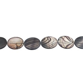 *1114-1105-03 - Fresh Water Shell Bead Flat Oval With Stripes 20X30MM Grey 16'' String *1114-1105-03,Bead,Natural,Fresh Water Shell,20X30MM,Flat Oval,With Stripes,Grey,Grey,China,16'' String,montreal, quebec, canada, beads, wholesale