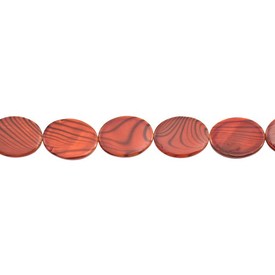 *1114-1106-01 - Fresh Water Shell Bead Flat Oval With Stripes 15X20MM Hyacinth 16'' String *1114-1106-01,Beads,Shell,Animal Pattern,Bead,Natural,Fresh Water Shell,15X20MM,Flat Oval,With Stripes,Red,Hyacinth,China,Dollar Bead,16'' String,montreal, quebec, canada, beads, wholesale