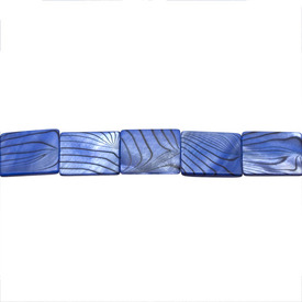 *1114-1108-09 - Fresh Water Shell Bead Flat Rectangle With Stripes 15X20MM Blue 16'' String *1114-1108-09,Beads,Shell,Animal Pattern,Bead,Natural,Fresh Water Shell,15X20MM,Flat Rectangle,With Stripes,Blue,Blue,China,Dollar Bead,16'' String,montreal, quebec, canada, beads, wholesale