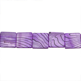 *1114-1109-05 - Fresh Water Shell Bead Flat Square With Stripes 20MM Purple 16'' String *1114-1109-05,Bead,Natural,Fresh Water Shell,20MM,Square,Flat Square,With Stripes,Mauve,Purple,China,Dollar Bead,16'' String,montreal, quebec, canada, beads, wholesale